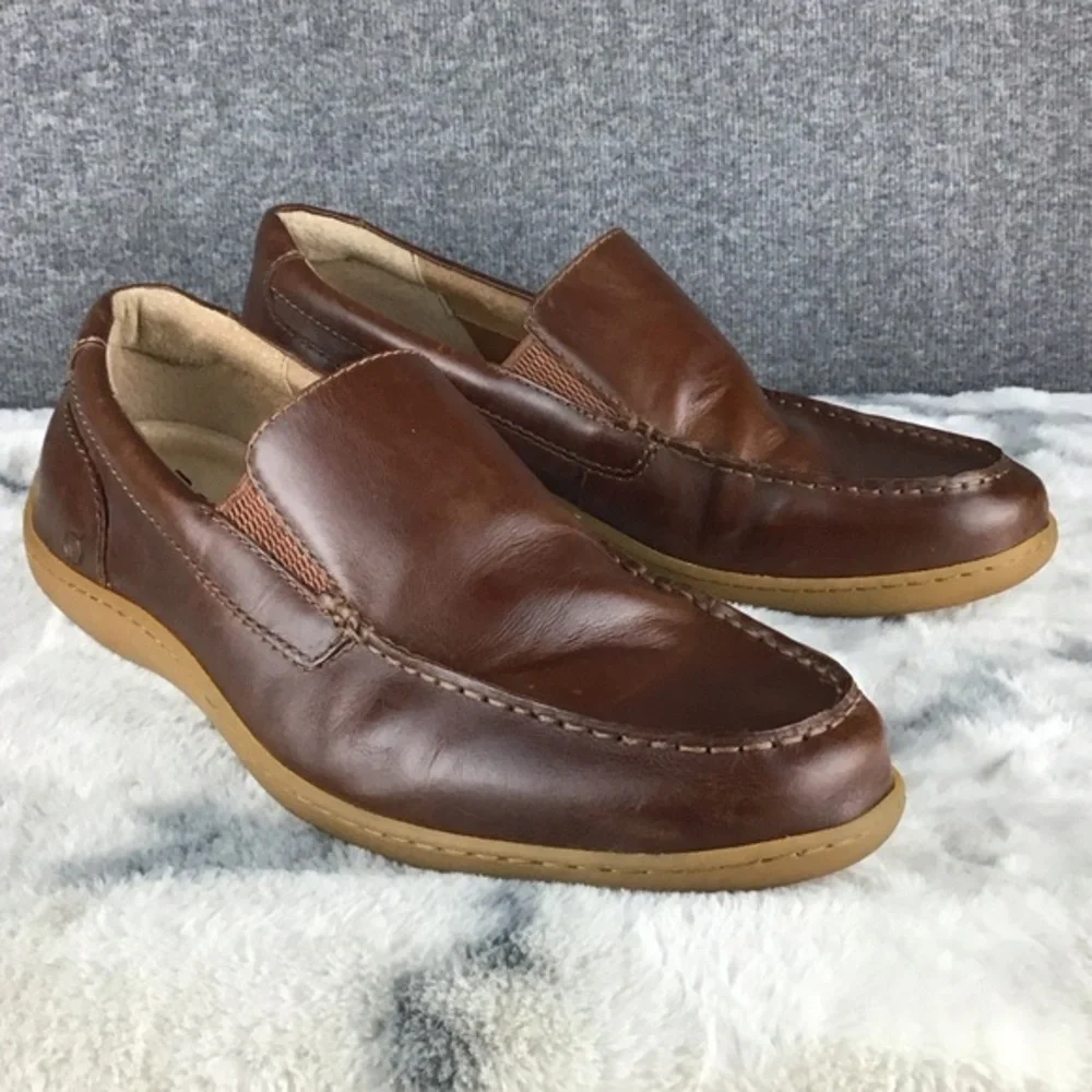 Born Men's Brown Leather Brompton II Loafers‎ Slip Ons Size 13M